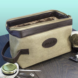 Men's Personalised Expandable Textured Canvas Wash Bag