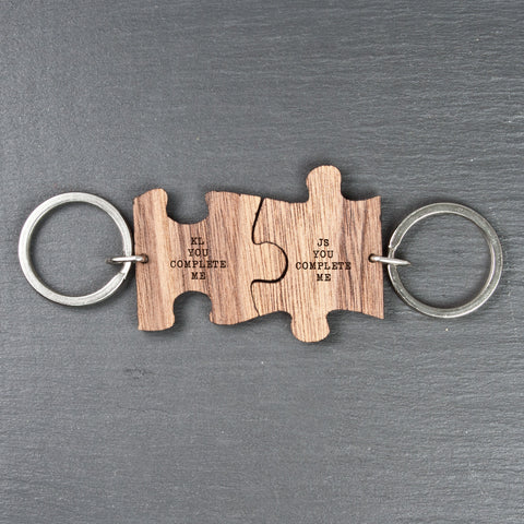 You Complete Me Romantic Engraved Jigsaw Keyring