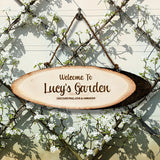 Welcome To My Garden Personalised Wooden Sign