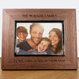 Personalised Contemporary Walnut Engraved Photo Frame