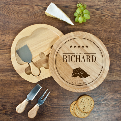 Personalised Extra Mature Cheese Board Set Father's Day Gift