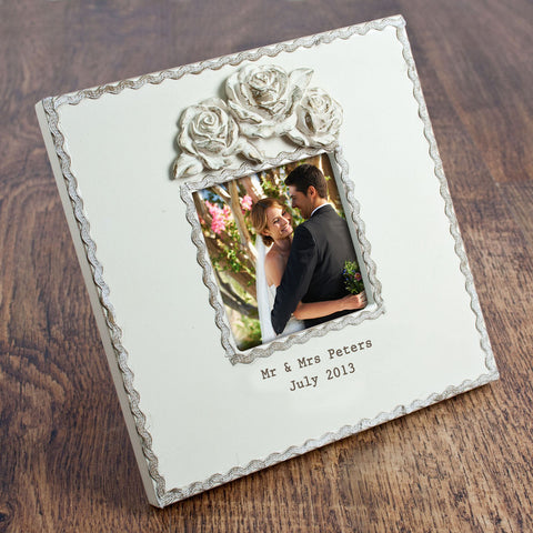 Personalised Rustic Roses Mr & Mrs Wedding Gift Picture Frame