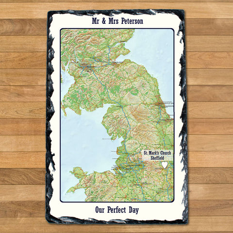 Personalised Special Places Slate Wedding Anniversary Gift